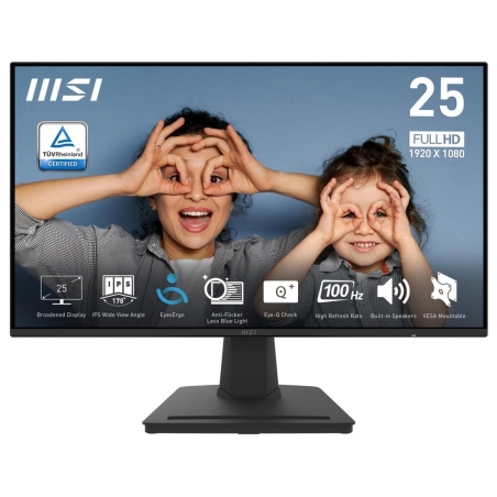 MSI LCD Monitor|MSI|PRO MP252|24.5"|Panel IPS|1920x1080|16:9|100Hz|Matte|1 ms|Speakers|Tilt|Colour Black|PROMP252