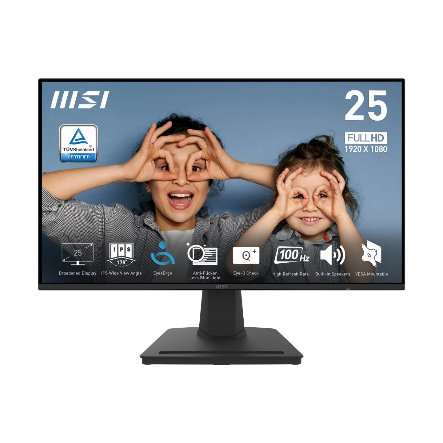 MSI LCD Monitor|MSI|PRO MP252|24.5"|Panel IPS|1920x1080|16:9|100Hz|Matte|1 ms|Speakers|Tilt|Colour Black|PROMP252
