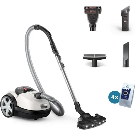 Philips Vacuum Cleaner|PHILIPS|Performer LED 8000 Series|Bagged/For carpets|900 Watts|Noise 75 dB|White|Weight 5.3 kg|XD8142/12