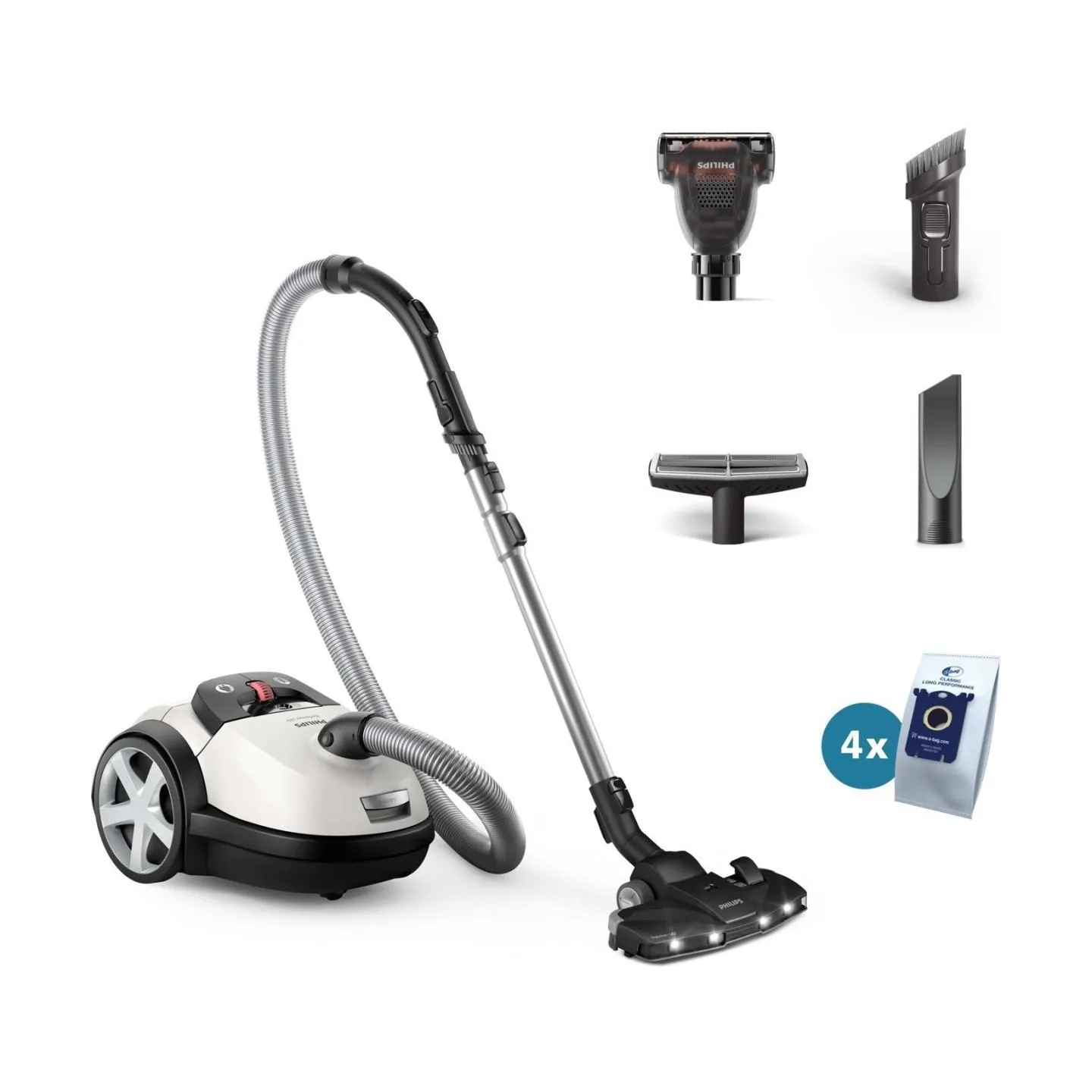 Philips Vacuum Cleaner|PHILIPS|Performer LED 8000 Series|Bagged/For carpets|900 Watts|Noise 75 dB|White|Weight 5.3 kg|XD8142/12