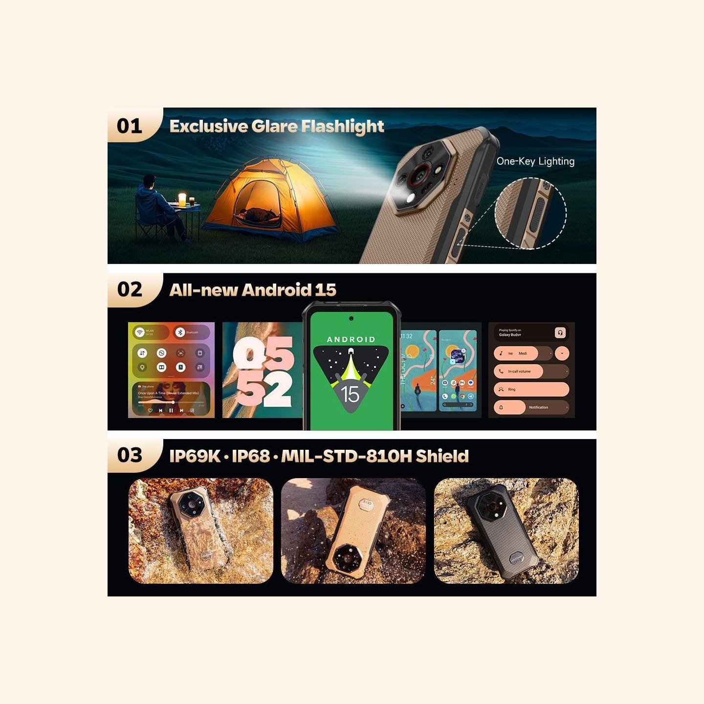 Ulefone MOBILE PHONE ARMOR X16/6/128GB SAND DUNE ULEFONE