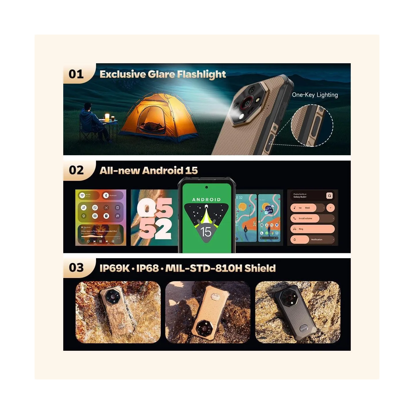 Ulefone MOBILE PHONE ARMOR X16/6/128GB SAND DUNE ULEFONE