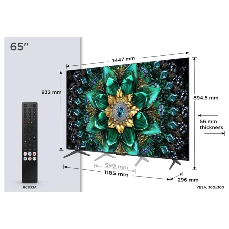 TCL TV Set|TCL|65 "|4K Ultra HD|3840 x 2160 pixels|Flat|16:9|QD-Mini LED|65Q6C