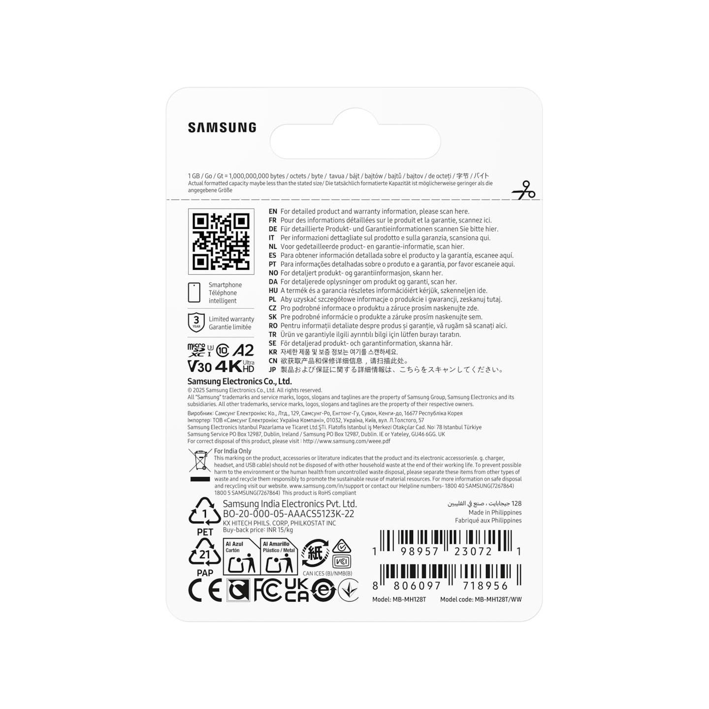 Samsung T9 | MicroSD Card | 128 GB | microSDXC | Flash memory class U3, V30, A2