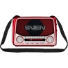 Sven Speaker SVEN SRP-150, red (3W, Bluetooth, FM/AM/SW, USB, microSD, flashlight, battery)