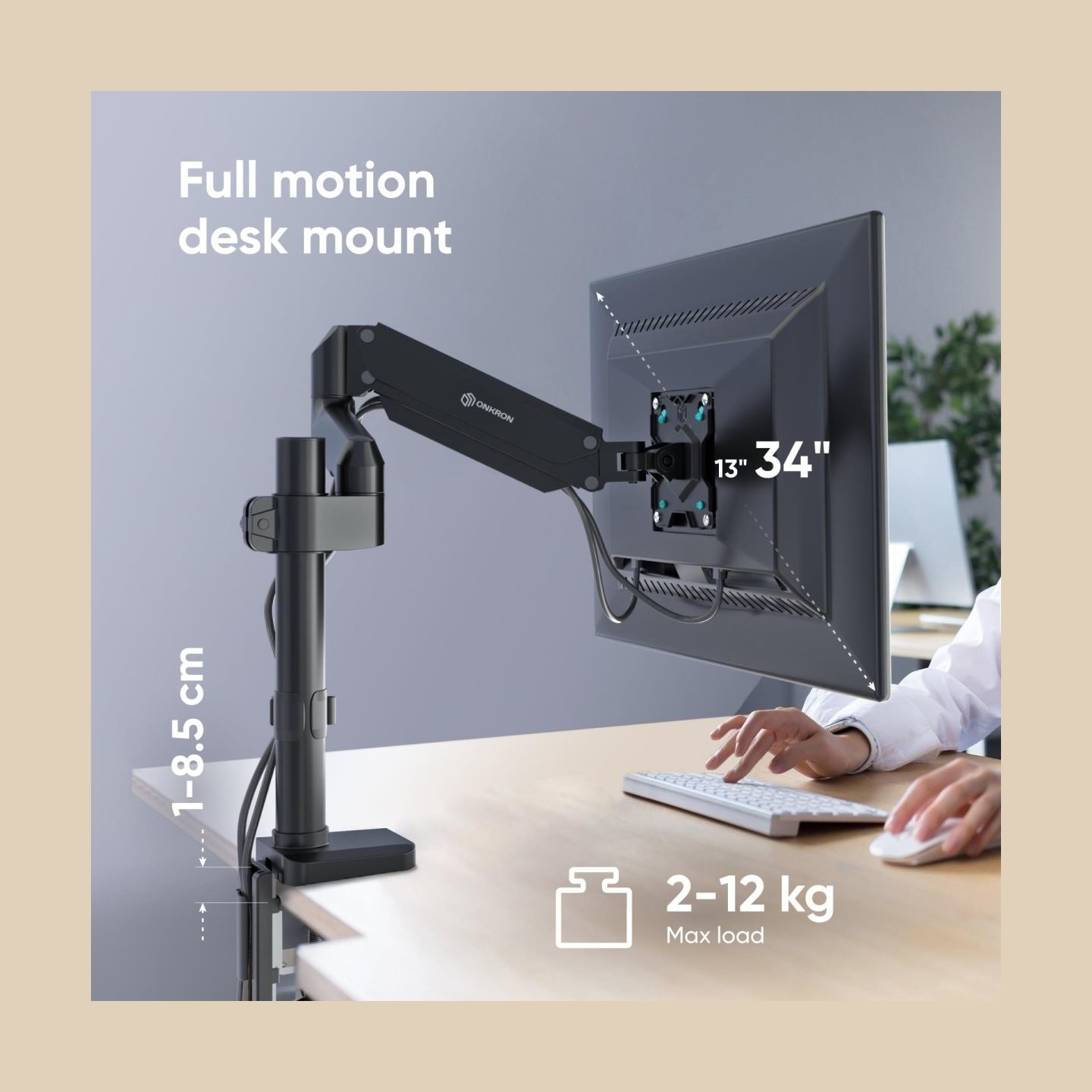Onkron MONITOR ACC DESK MOUNT/13-34" BLACK G75-B ONKRON
