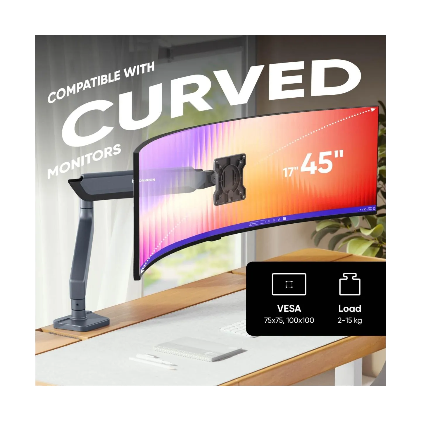Onkron MONITOR ACC DESK MOUNT/17-45" GRAPHITE G95-G ONKRON