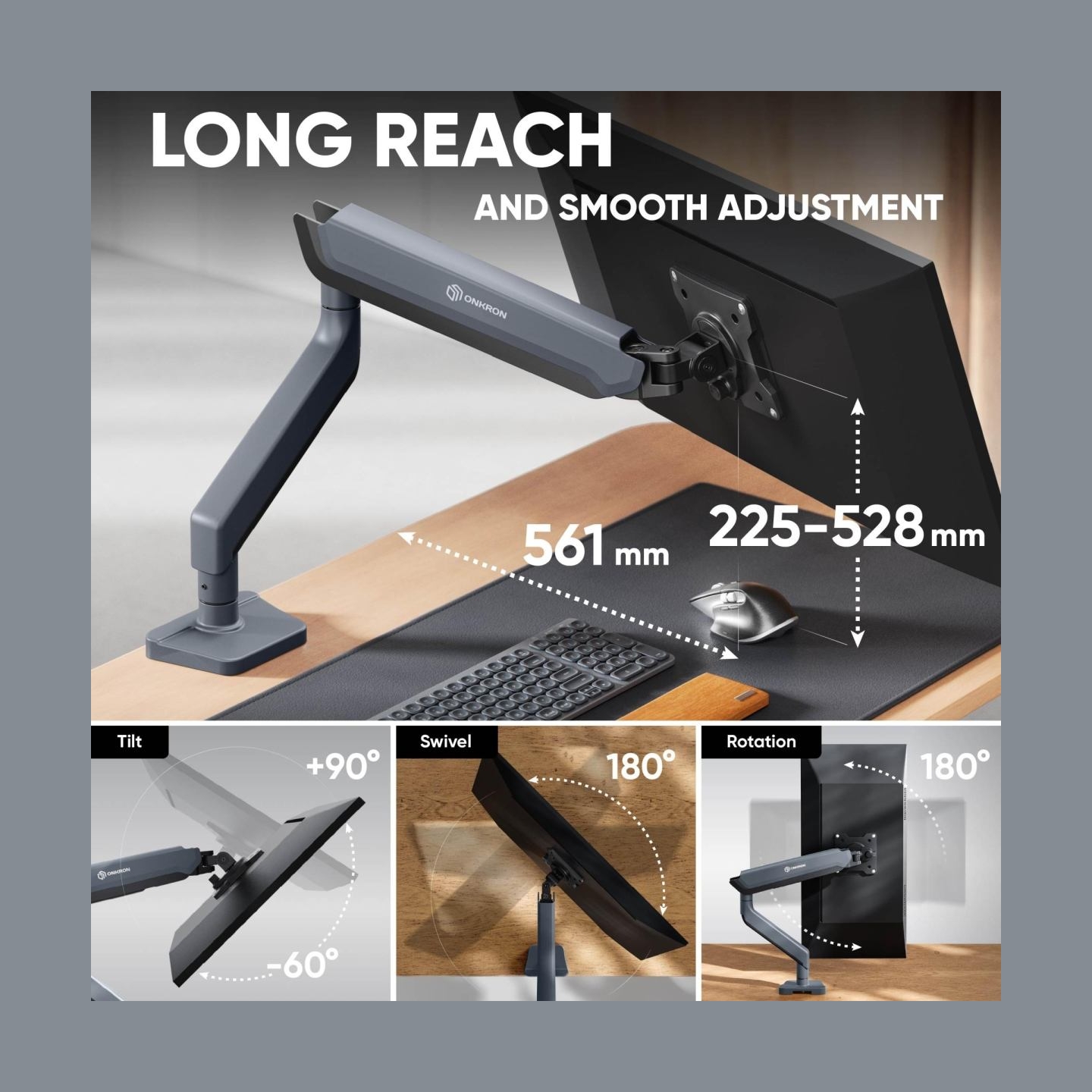Onkron MONITOR ACC DESK MOUNT/17-45" GRAPHITE G95-G ONKRON