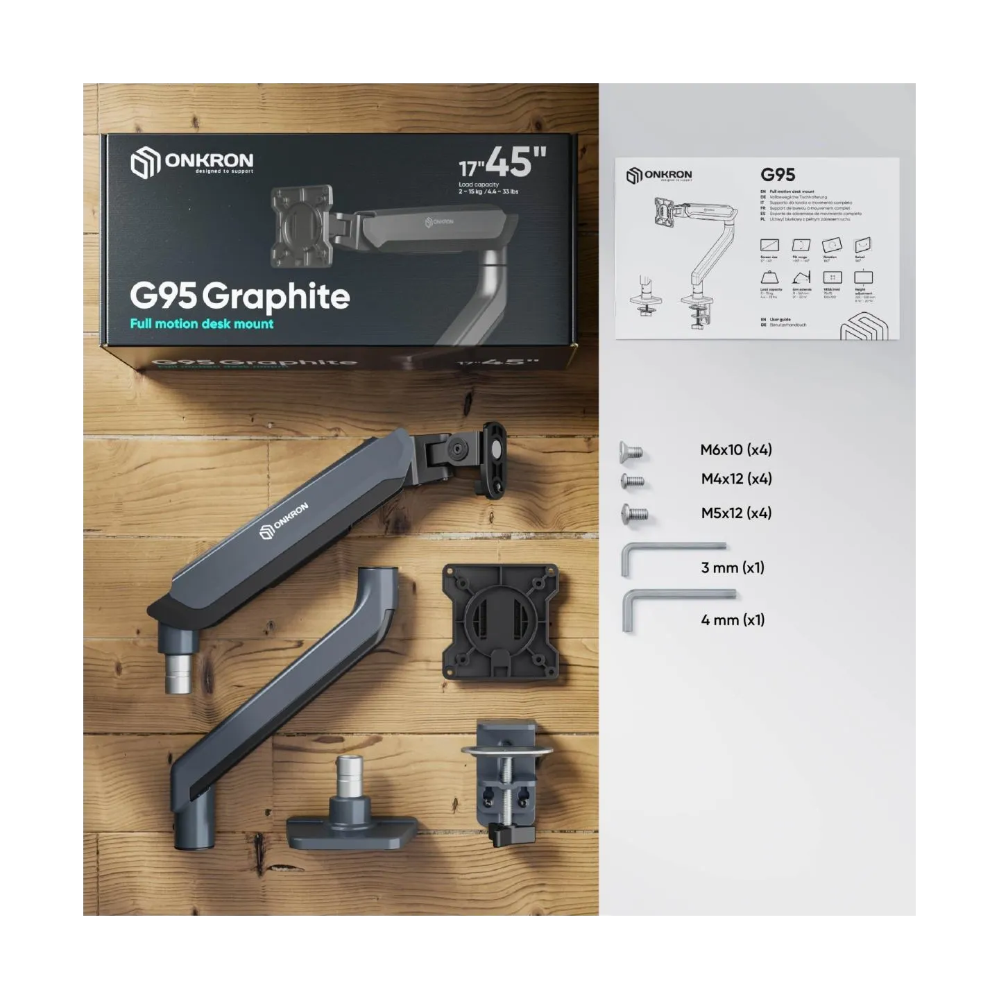 Onkron MONITOR ACC DESK MOUNT/17-45" GRAPHITE G95-G ONKRON