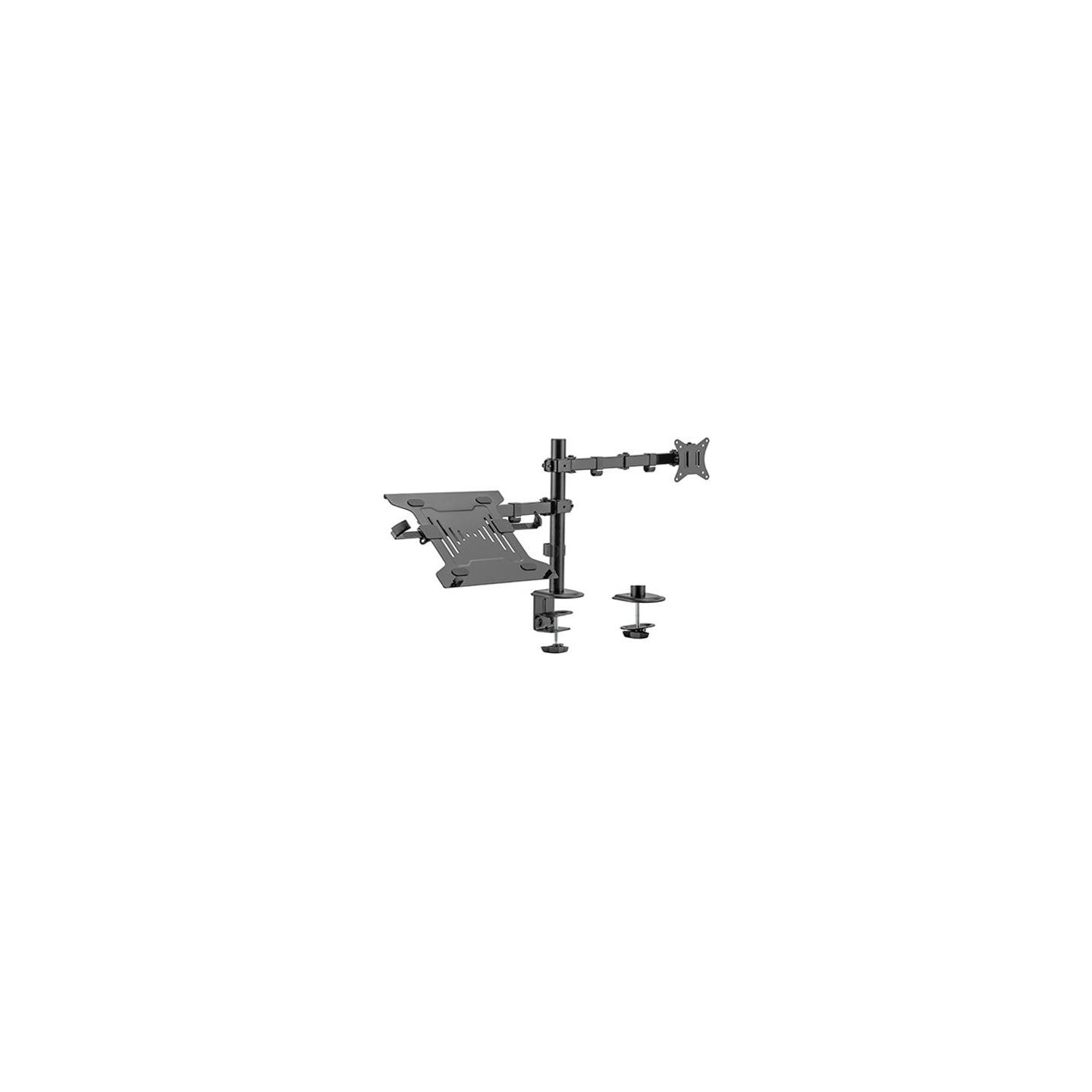 Gembird Adjustable desk mount with monitor arm and notebook tray