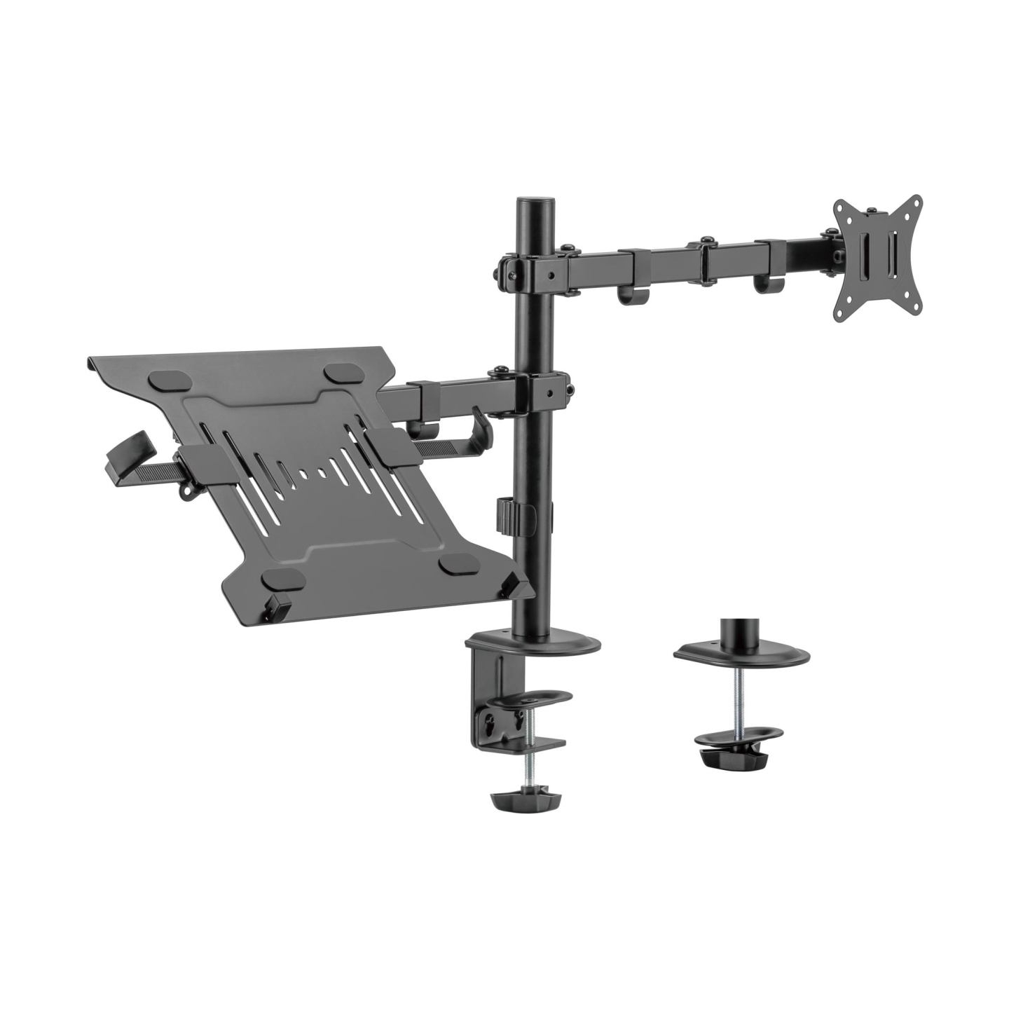 Gembird Adjustable desk mount with monitor arm and notebook tray