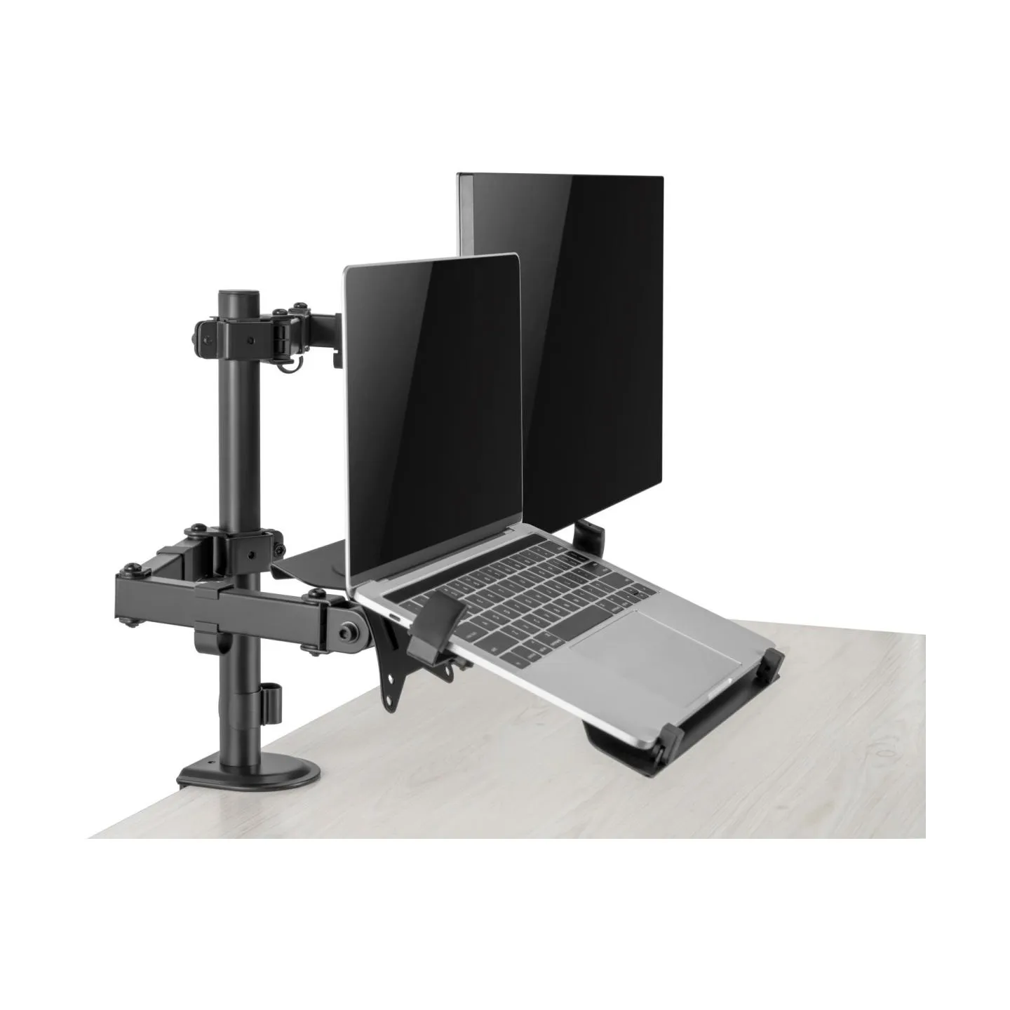 Gembird Adjustable desk mount with monitor arm and notebook tray