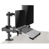 Gembird Adjustable desk mount with monitor arm and notebook tray