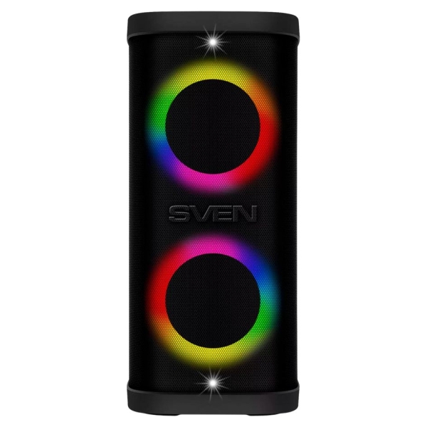 Sven Portable speaker SVEN PS-950, black, power output 2x80W (RMS), TWS, Bluetooth, IPx4, FM, USB, microSD, LED-display, lithium