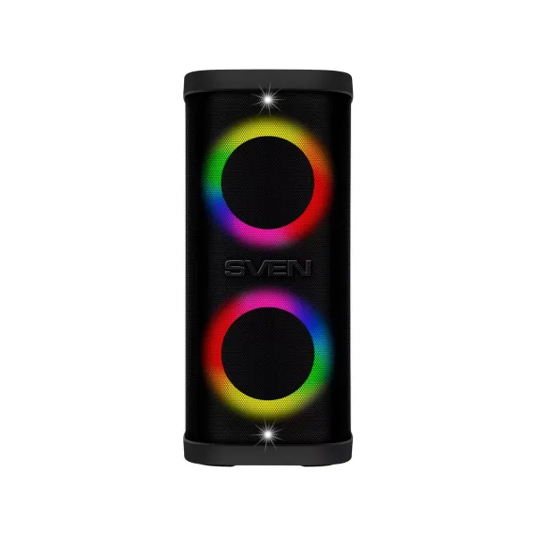Sven Portable speaker SVEN PS-950, black, power output 2x80W (RMS), TWS, Bluetooth, IPx4, FM, USB, microSD, LED-display, lithium