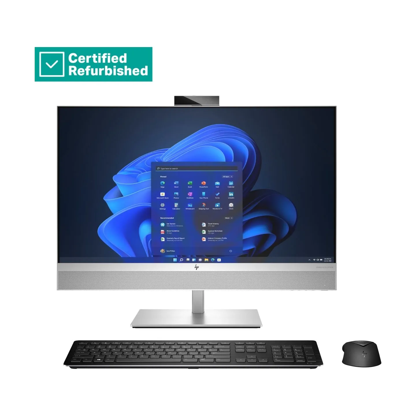 HP RENEW SILVER HP Elite 870 G9 AIO All-In-One 27 - i7-14700, 16GB, 512GB SSD, 27 FHD Non-Touch AG, Height Adjustable, DOS, 1 ye