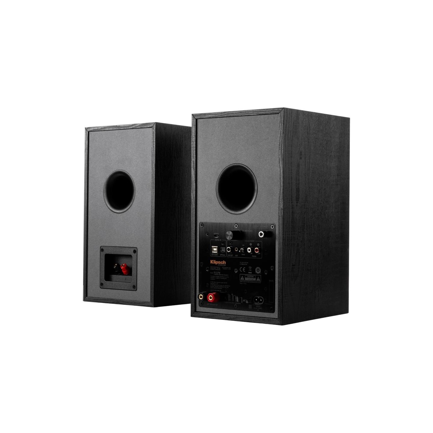 Klipsch Reference R-51PM Powered Bookshelf Speakers, Black, Pair