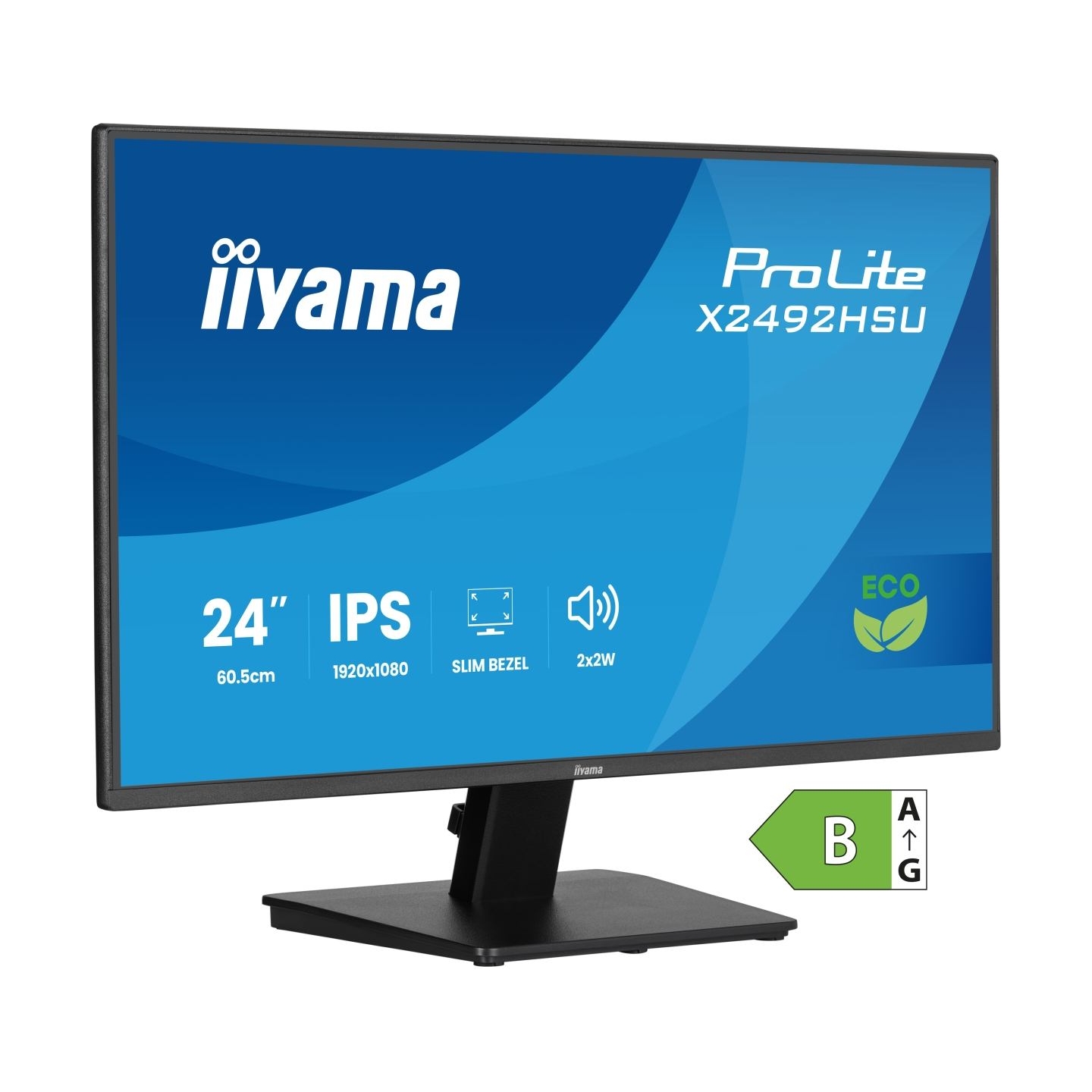 Iiyama 24” IPS Full HD panel with 4-side slim bezel  / X2492HSU-B1