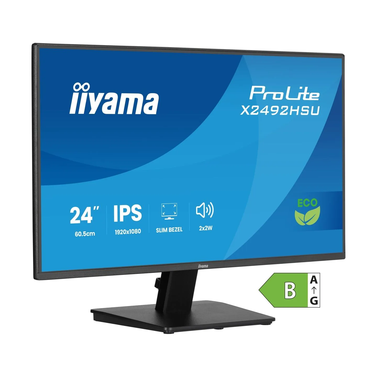 Iiyama 24” IPS Full HD panel with 4-side slim bezel  / X2492HSU-B1