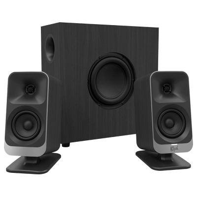 Klipsch ProMedia Lumina 2.1 Gaming Audio System with Subwoofer and LED Lighting Effects Built-in, Black
