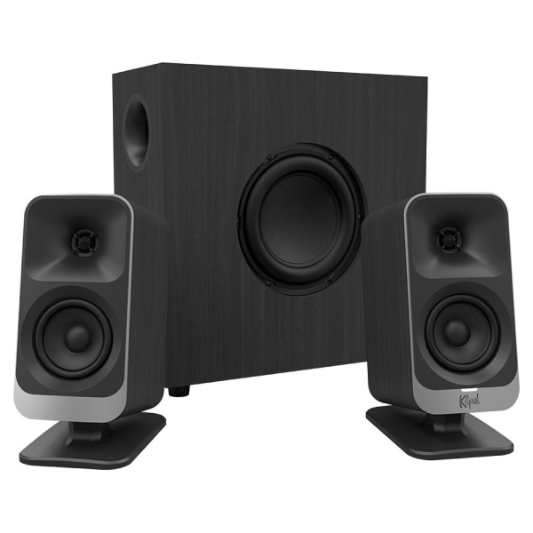 Klipsch ProMedia Lumina 2.1 Gaming Audio System with Subwoofer and LED Lighting Effects Built-in, Black