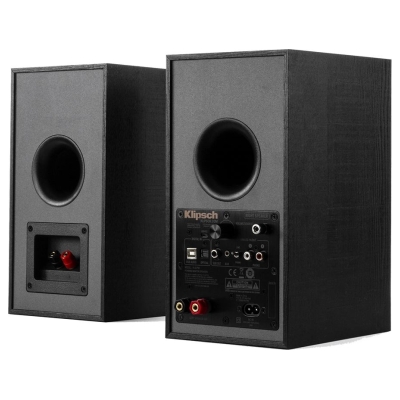 Klipsch Reference R-41PM Powered Bookshelf Speakers, Black, Pair