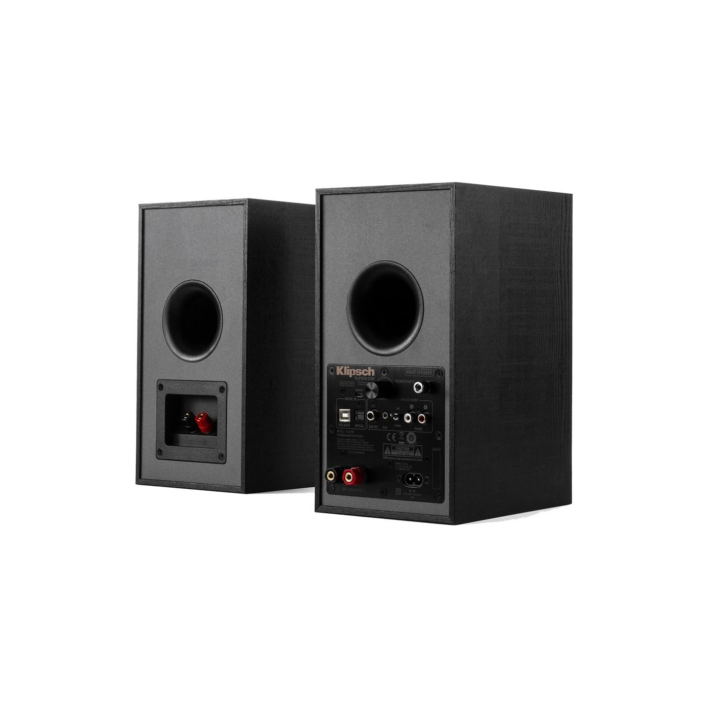 Klipsch Reference R-41PM Powered Bookshelf Speakers, Black, Pair