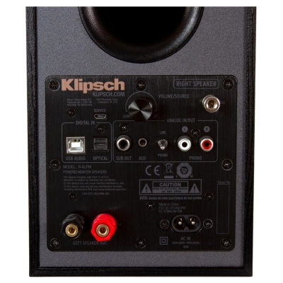 Klipsch Reference R-41PM Powered Bookshelf Speakers, Black, Pair