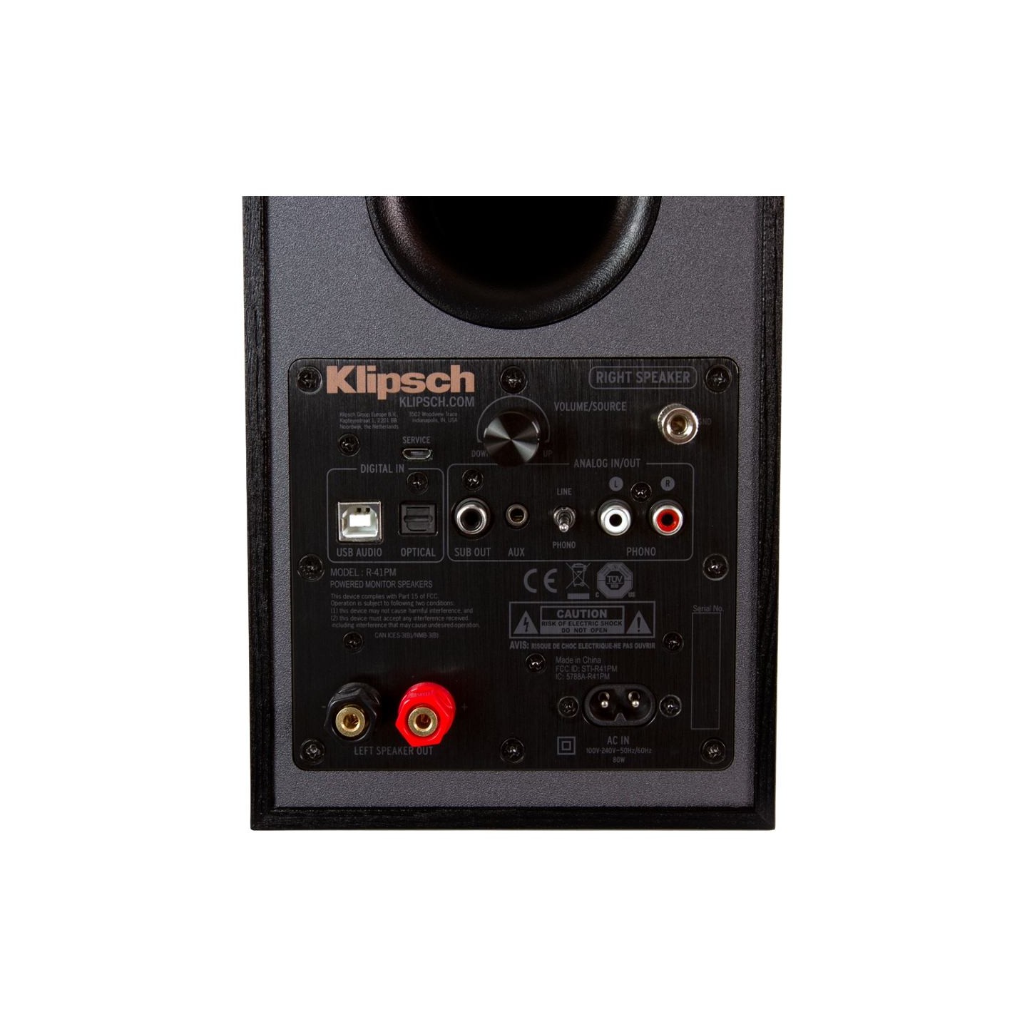 Klipsch Reference R-41PM Powered Bookshelf Speakers, Black, Pair