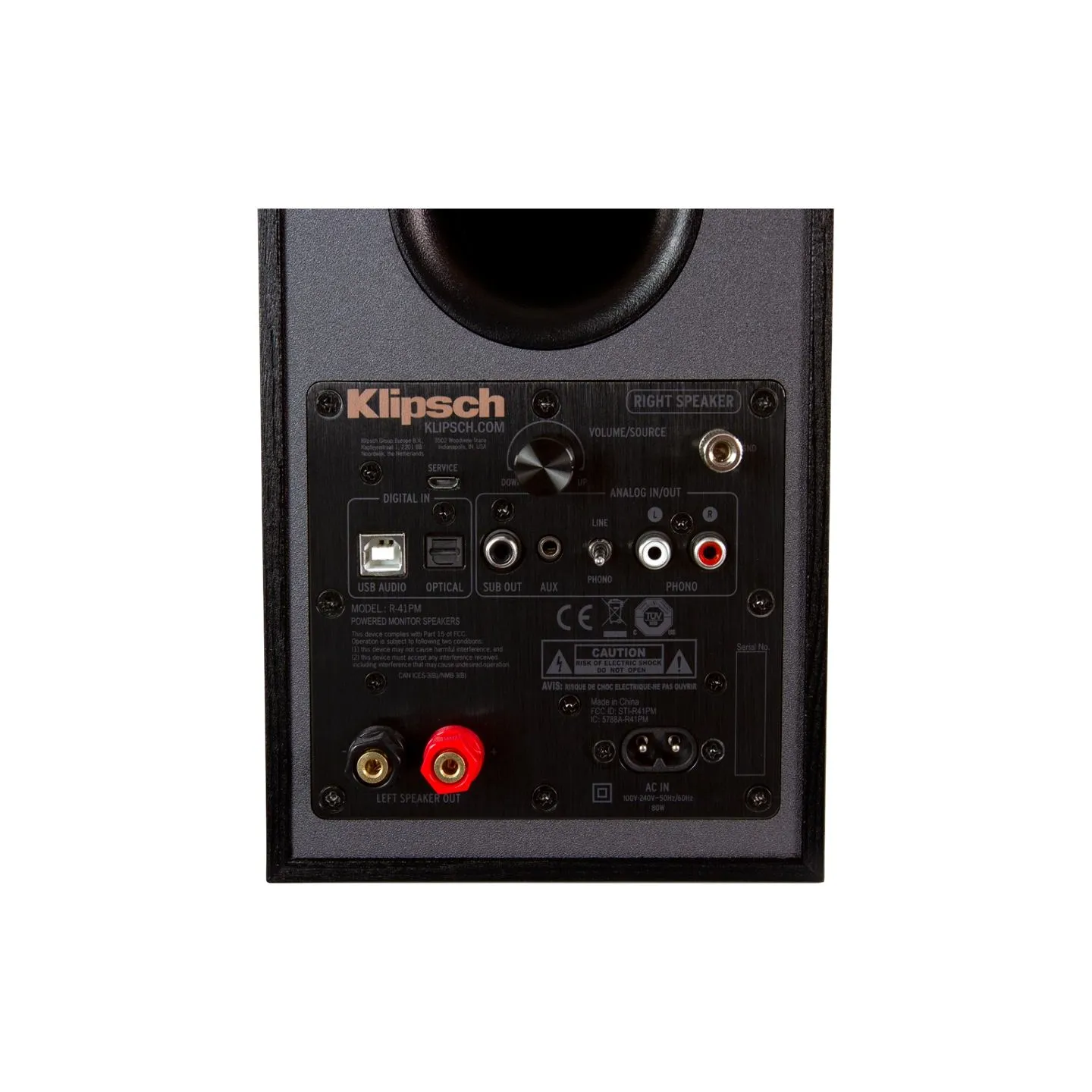 Klipsch Reference R-41PM Powered Bookshelf Speakers, Black, Pair