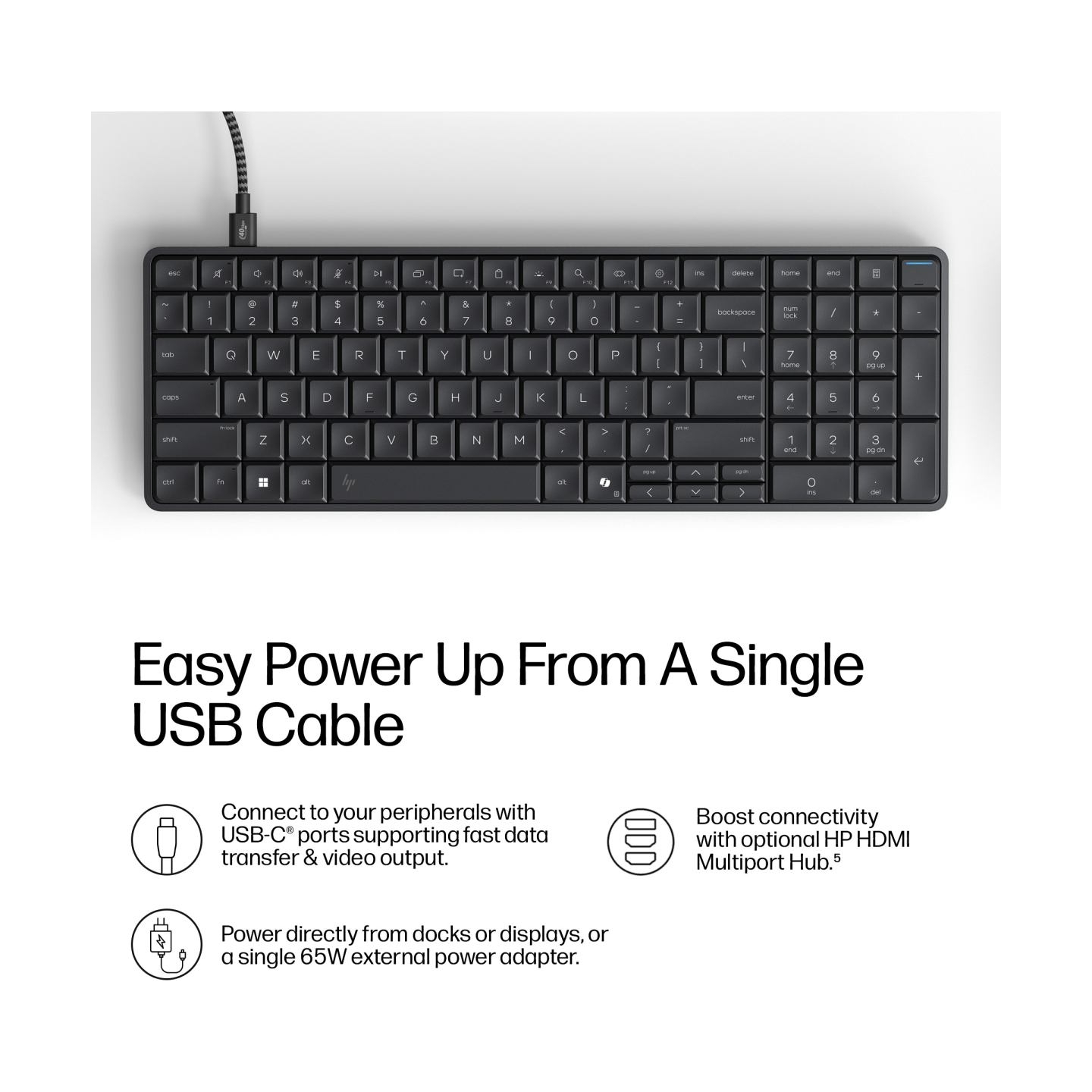 HP EliteBoard G1a AI - Ryzen 5 340, 16GB, 512GB SSD, WiFi & BT, FPR, US Backlit Spill Resistant keyboard, 675M mouse, 32Wh, Win 
