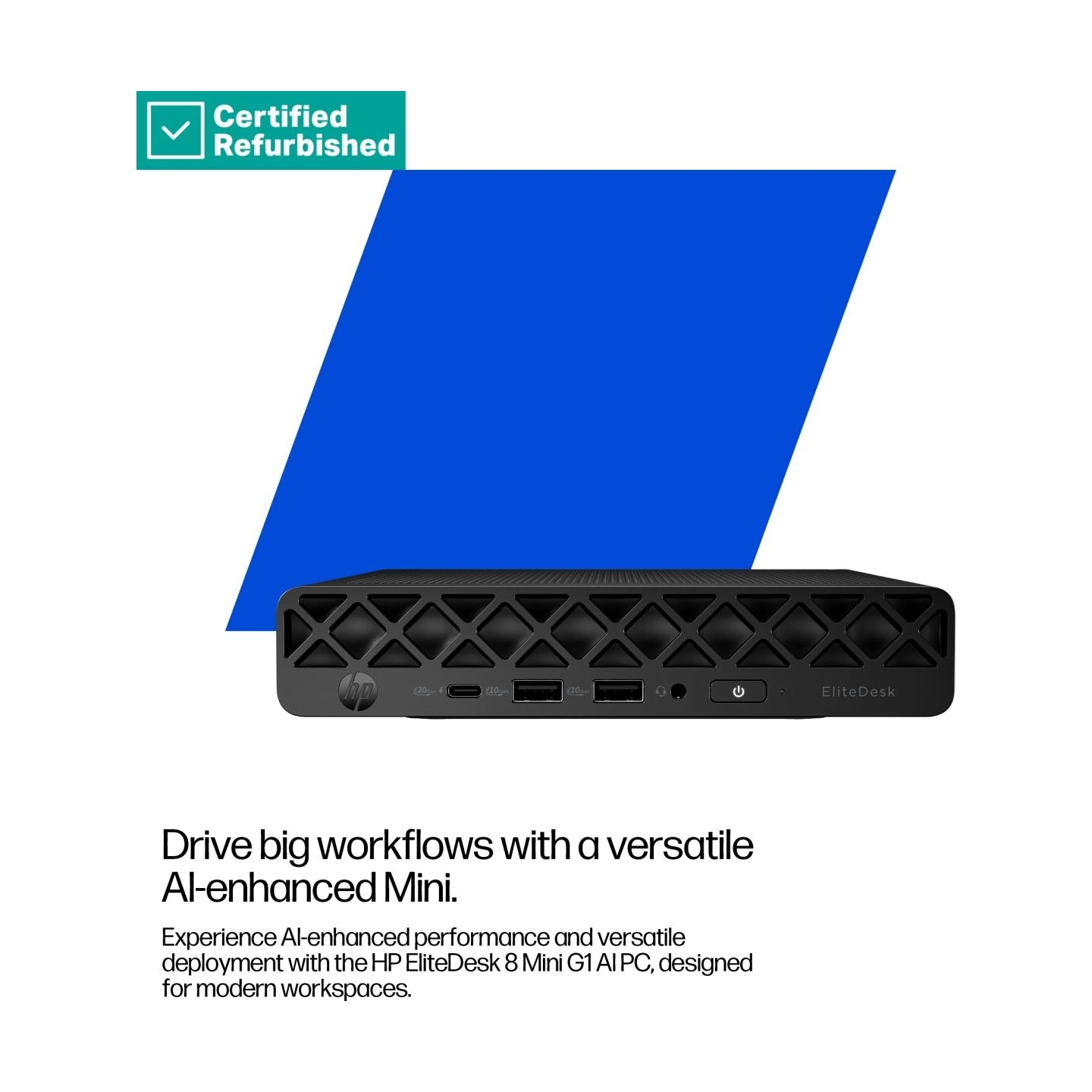 HP RENEW SILVER HP EliteDesk 8 G1i Mini - Ultra 9-285, 64GB, 1TB SSD, USB Mouse, Win 11 Home, 1 years / 5N002EAR#ABU