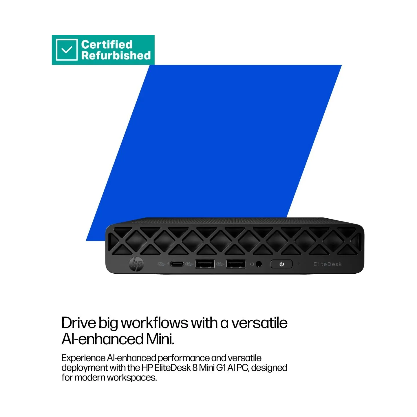 HP RENEW SILVER HP EliteDesk 8 G1i Mini - Ultra 9-285, 64GB, 1TB SSD, USB Mouse, Win 11 Home, 1 years / 5N002EAR#ABU
