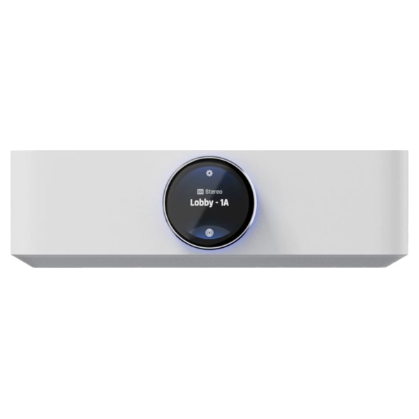 Ubiquiti UPL-Amp-W-EU Premium speaker amplifier designed for high-fidelity multi-zone audio streaming and immersive spatial soun