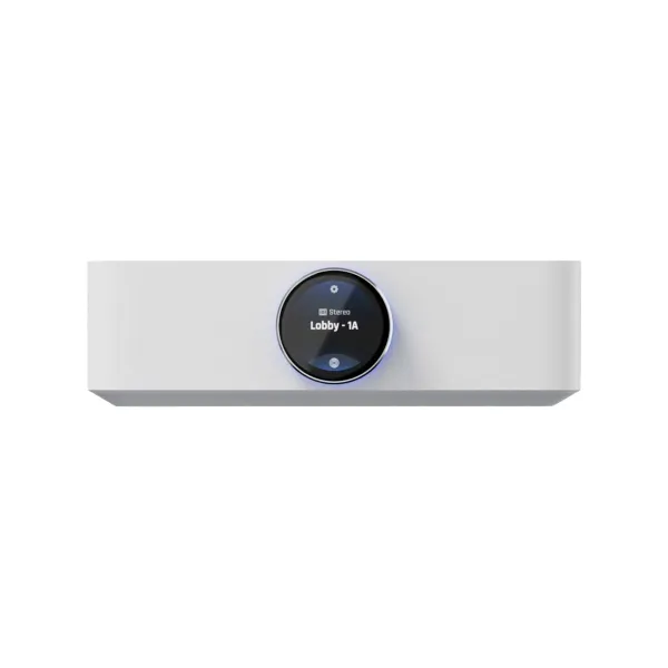 Ubiquiti UPL-Amp-W-EU Premium speaker amplifier designed for high-fidelity multi-zone audio streaming and immersive spatial soun