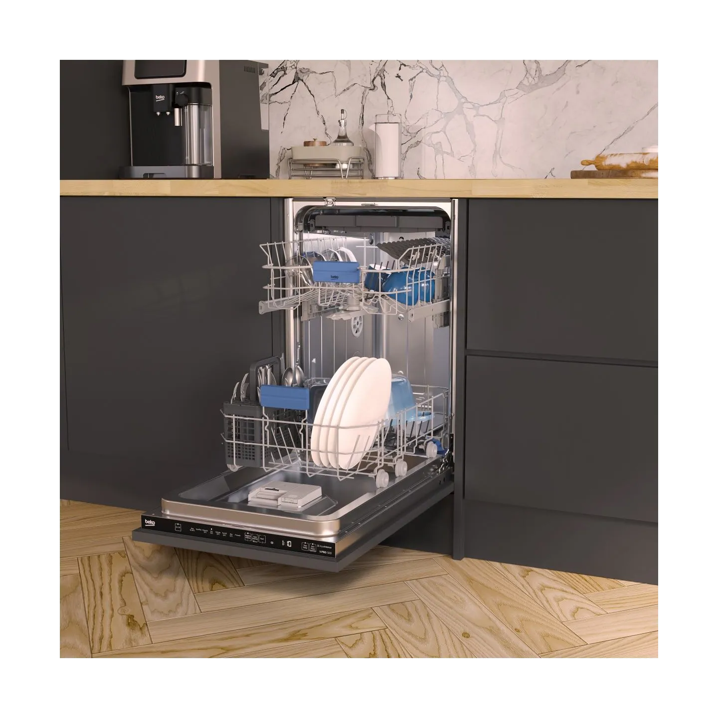 Beko Built-In Dishwasher BDIS38040Q, Energy class C, Width 45 cm, Inverter motor, Third drawer / BDIS38040Q