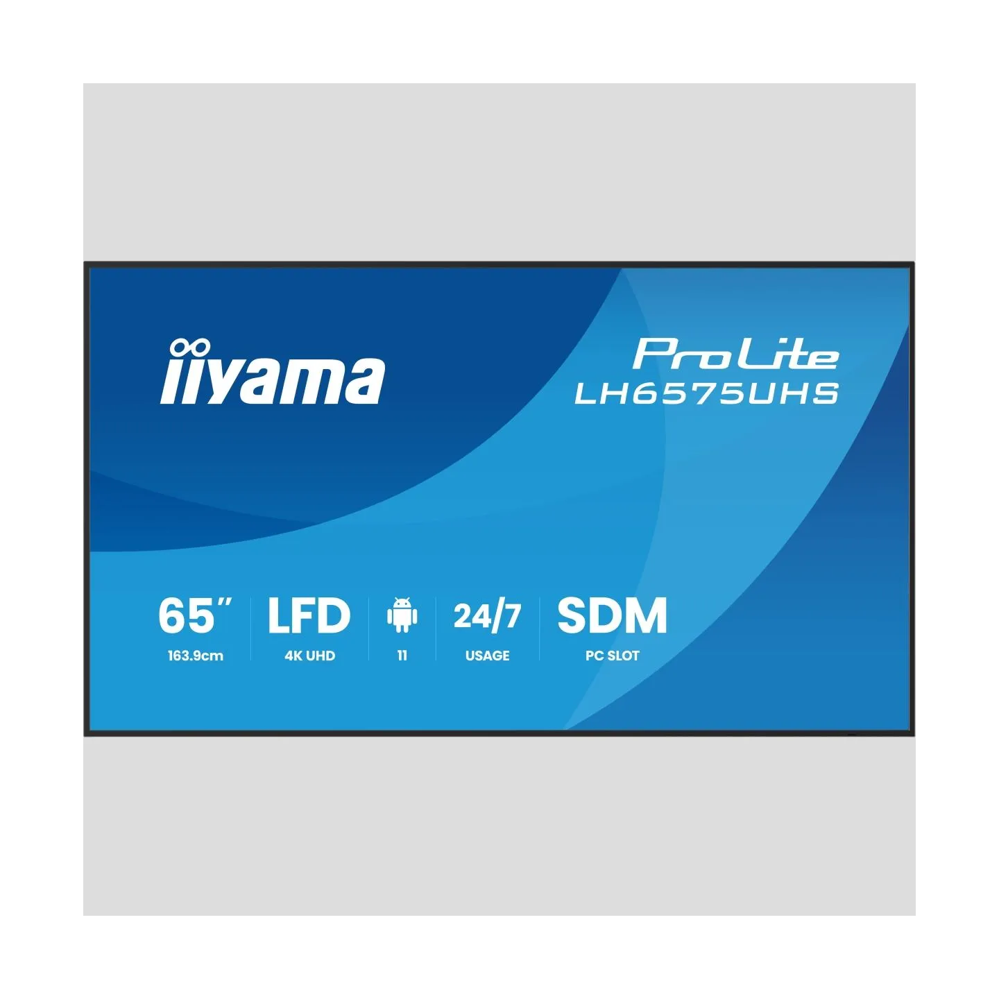 Iiyama LH6575UHS-B2AG 65" 4K UHD Professional Digital Signage 24/7 display featuring Android OS, FailOver and Intel® SDM slot / 