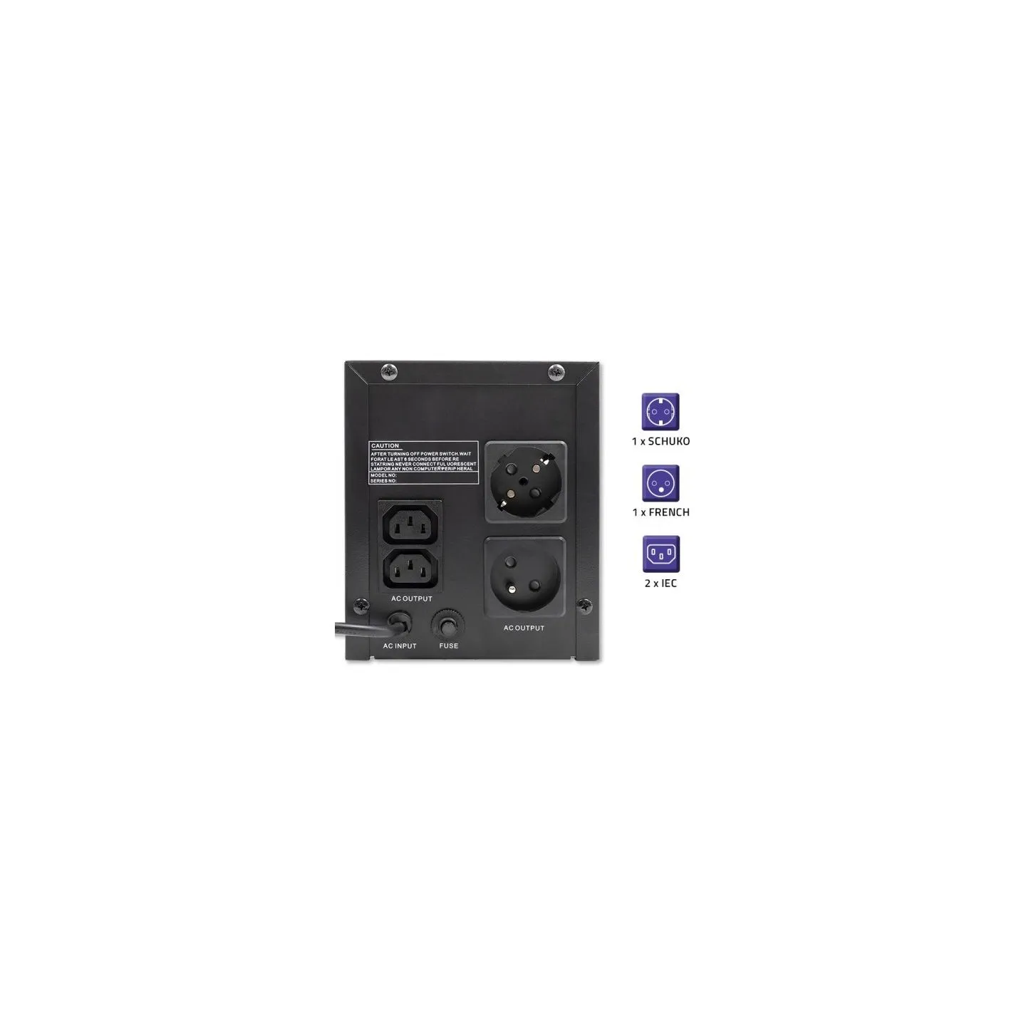 Qoltec 53776 UPS 1500VA 900W