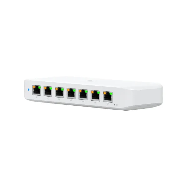 Ubiquiti USW-Ultra-210W-EU compact, Layer 2, 8-port GbE PoE switch with versatile mounting options, 7x GbE PoE+ output ports, Gb