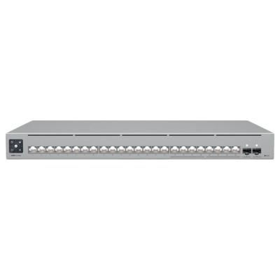 Ubiquiti 24-port, Layer 3 Etherlighting switch with 2.5 GbE, 8x 2.5 GbE RJ45 ports, 16x GbE RJ45 ports, 2x 10G SFP+ ports