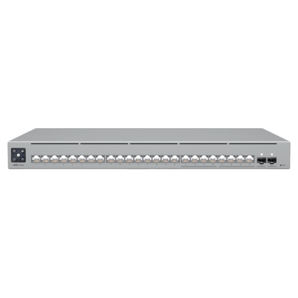Ubiquiti 24-port, Layer 3 Etherlighting switch with 2.5 GbE, 8x 2.5 GbE RJ45 ports, 16x GbE RJ45 ports, 2x 10G SFP+ ports
