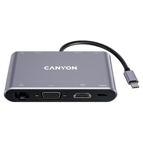Canyon hub DS-14 8in1 4k USB-C Dark Grey