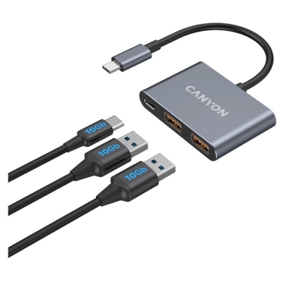 Canyon hub DS-3 3in1 USB-C Dark Grey