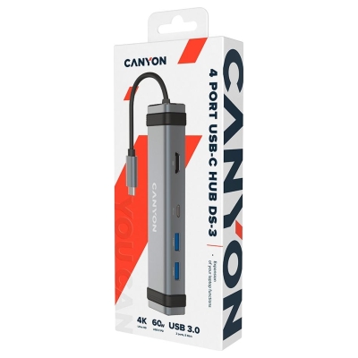 Canyon hub DS-3 4in1 USB-C Space Grey