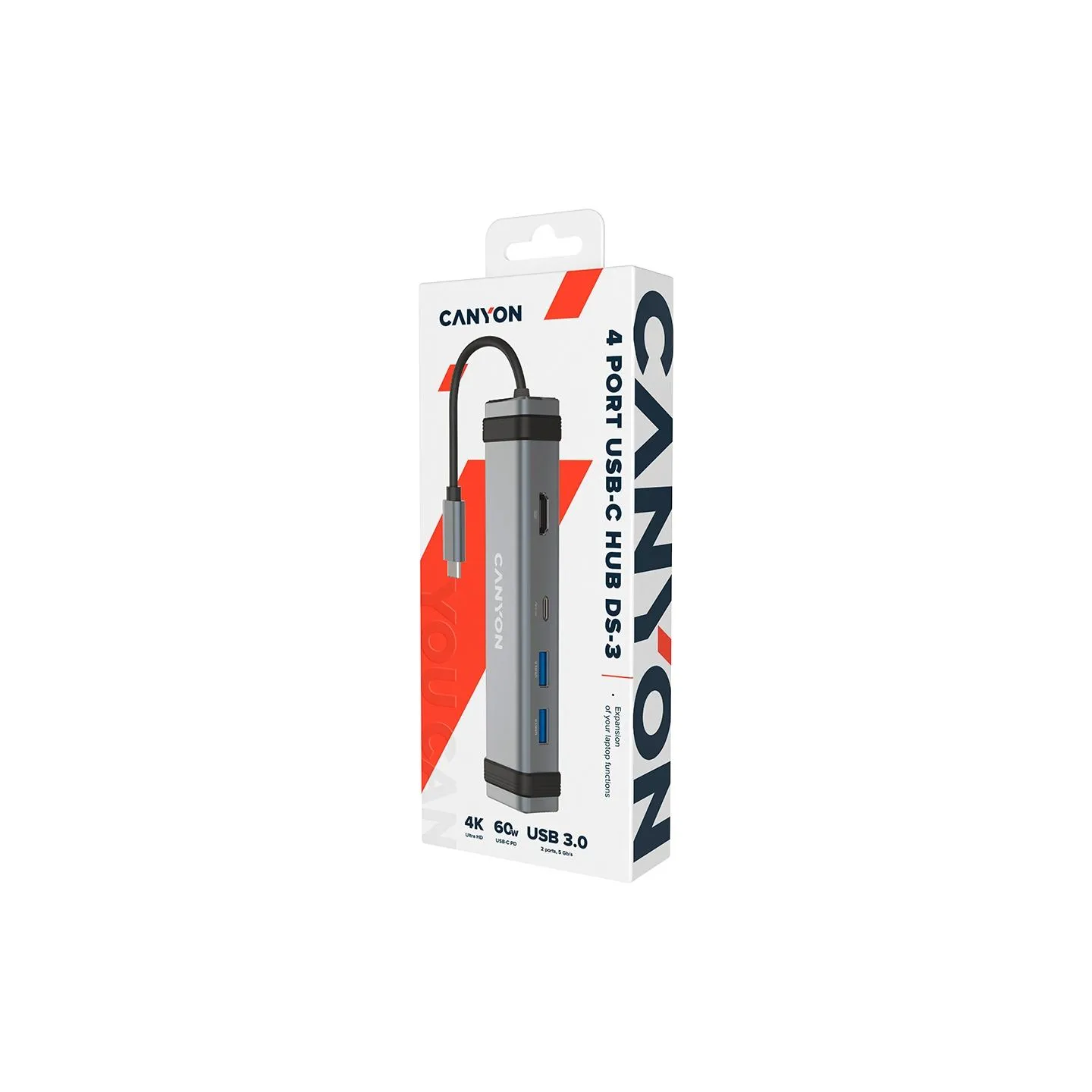 Canyon hub DS-3 4in1 USB-C Space Grey
