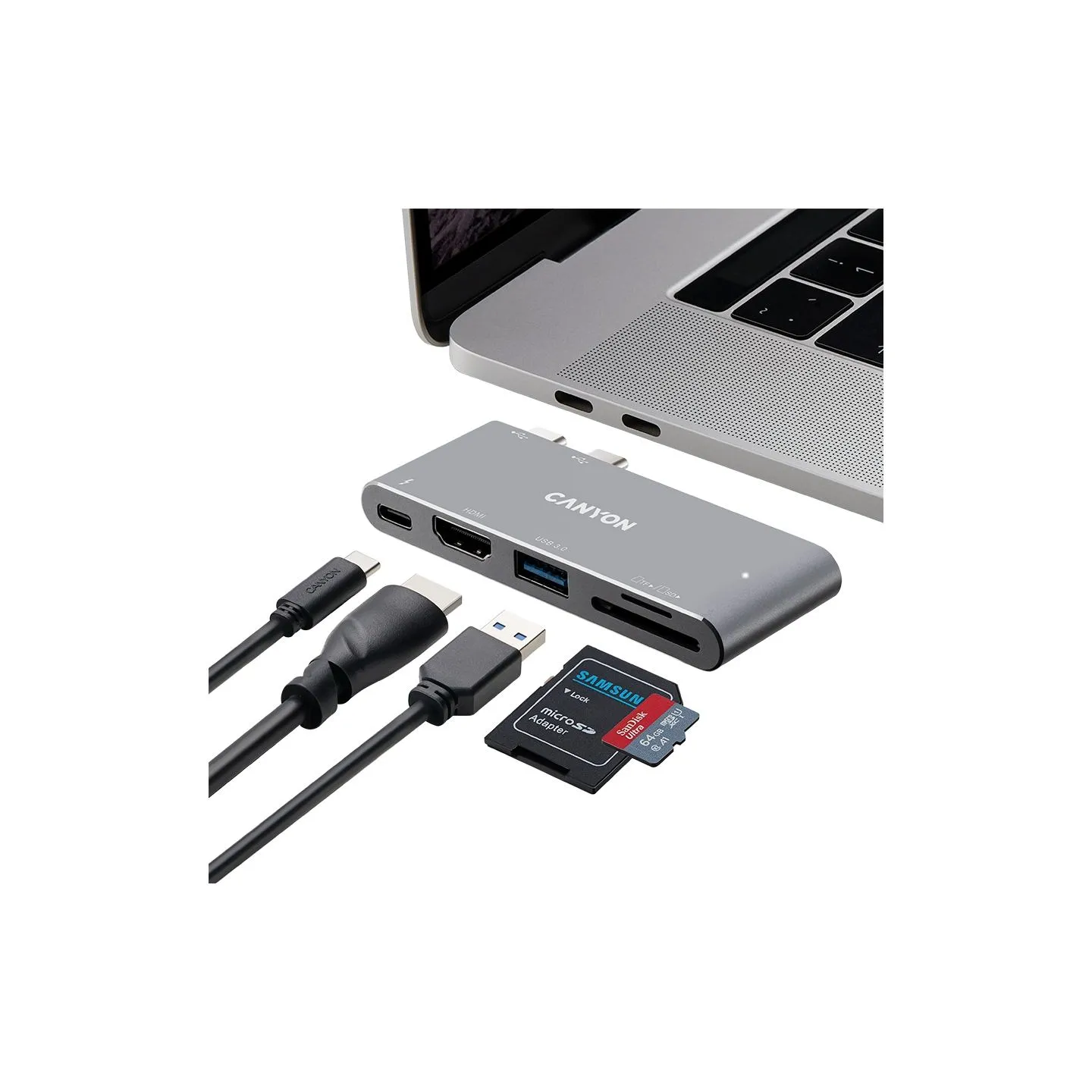 Canyon hub DS-5 5in1 Thunderbolt 3 4k Space Grey
