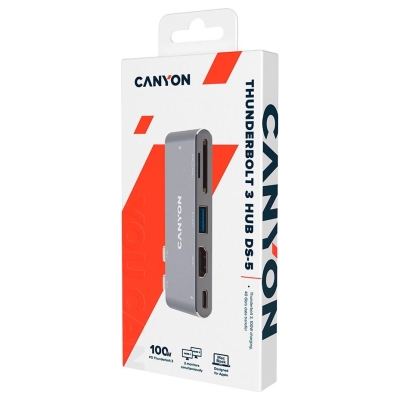 Canyon hub DS-5 5in1 Thunderbolt 3 4k Space Grey