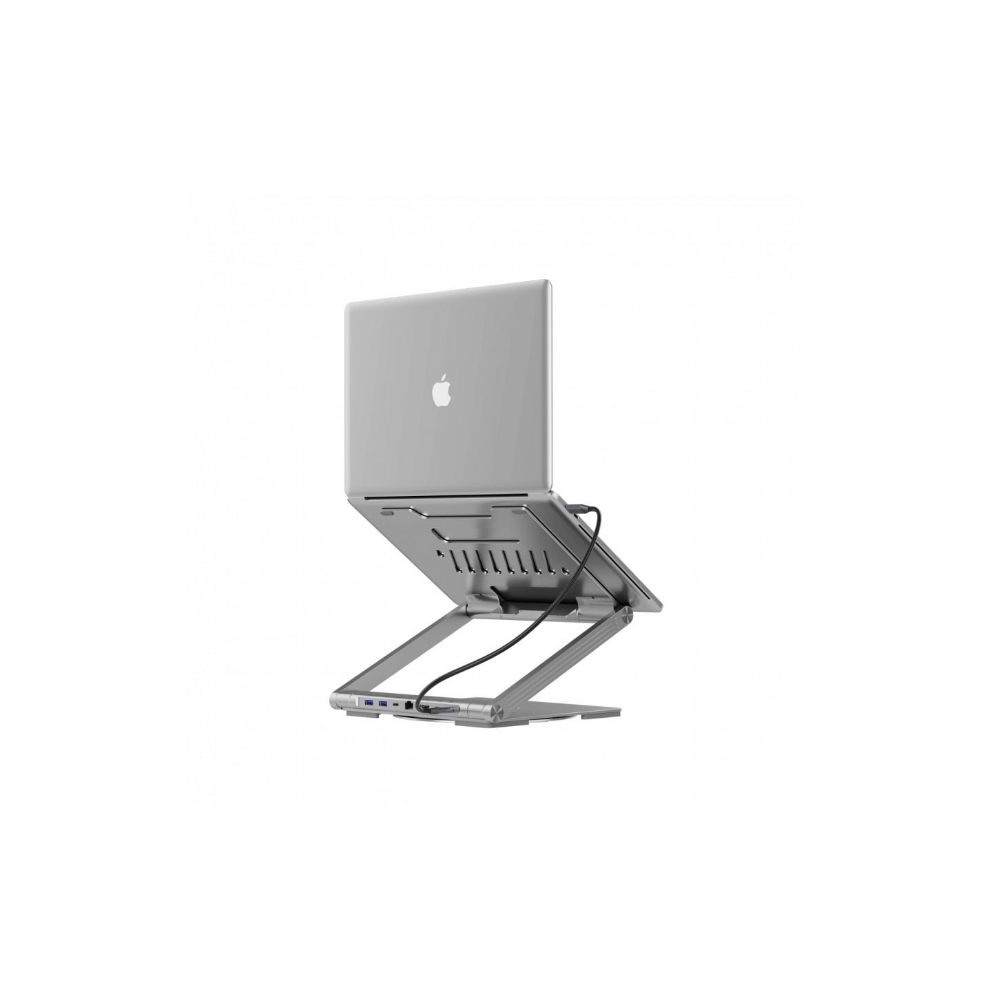 Canyon Laptop stands with hub, TYPE C F to HDMI2.0+2USB3.0+USBC3.0+RJ45+PD, TYEP C TO C cable 1m white with Emarker: HUSB332A, M