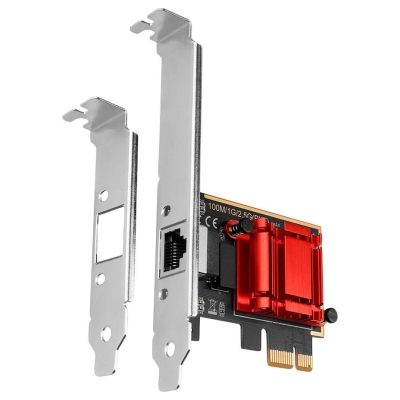 Axagon PCI-Express network card with 2.5 Gbit/s transmission rate and PXE support.