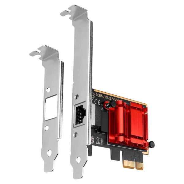 Axagon PCI-Express network card with 2.5 Gbit/s transmission rate and PXE support.